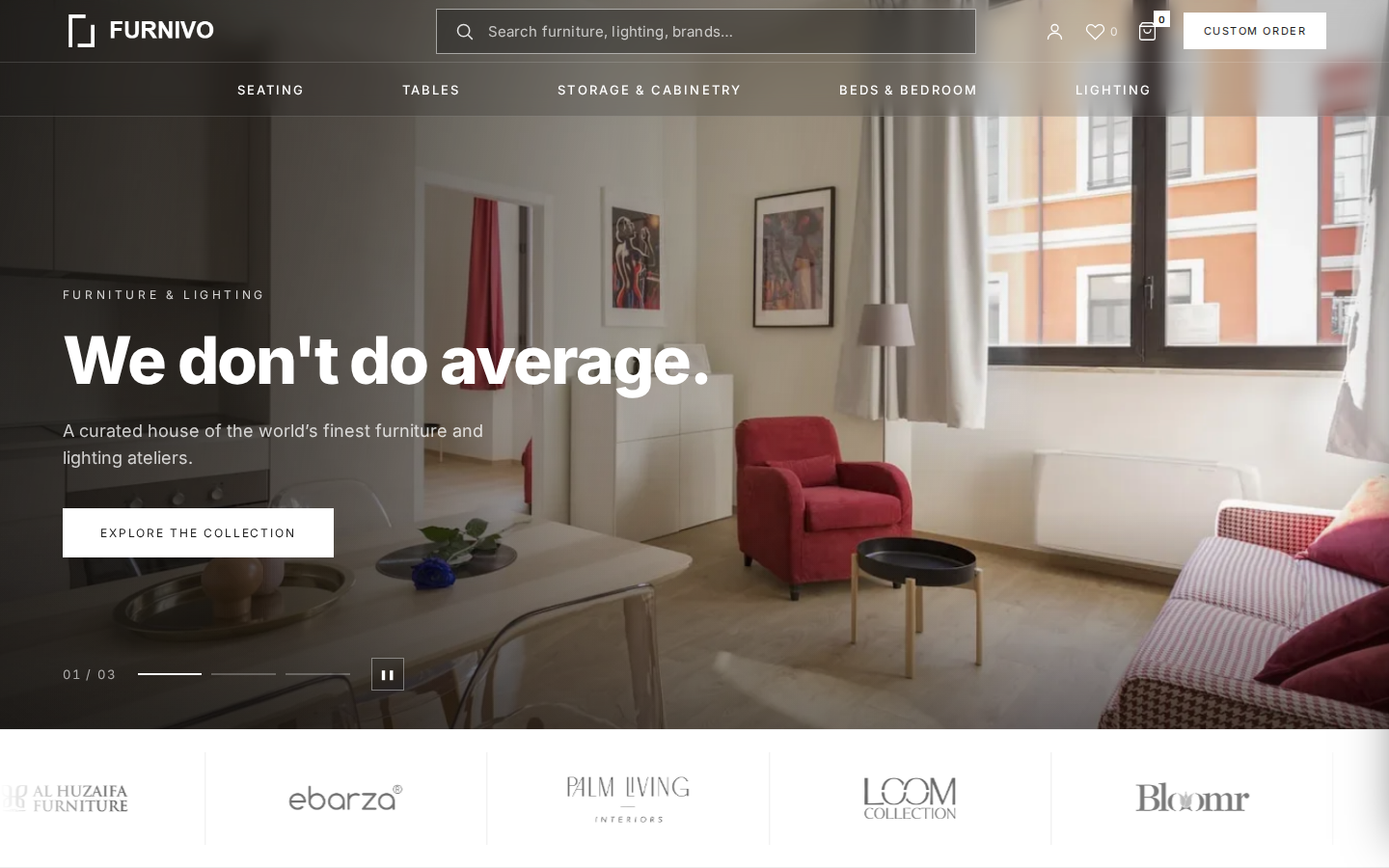 Furnivo storefront home page